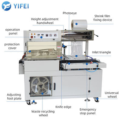 Βιομηχανικό αυτόματο συσκευαστήριο συρρίκνωσης θερμότητας για τη διαδικασία σφράγισης μπουκαλιών σαμπουάν