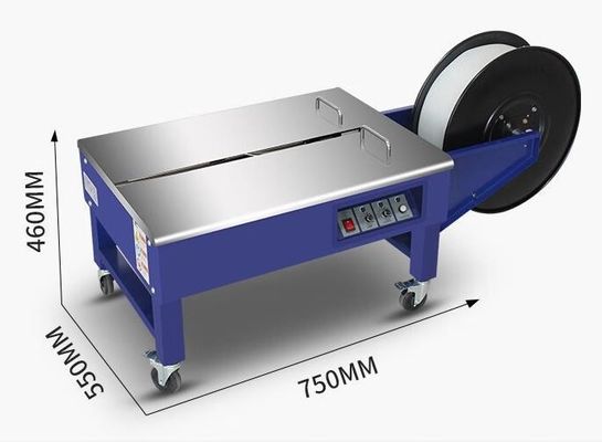 Ηλεκτρική μηχανή δέσμευσης 750 mm με υψηλή χαμηλή πλατφόρμα και ζώνη PP Poly Pack