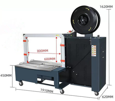 80Kg Max Loading Πλήρως αυτόματο High Table PP Strap Bundling Baler Strapping Machine