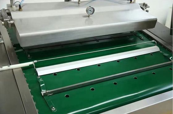 Προηγμένη μηχανή συσκευασίας ζώνης μεταφορέα κενού για τυρί κρέατος και ολόκληρο κοτόπουλο