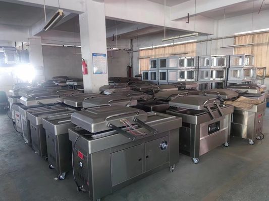 Μηχανή συσκευασίας κρέατος υπό κενό μήκους 600 mm σε διπλό θάλαμο
