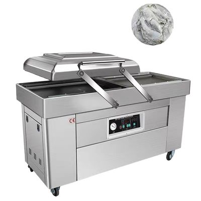 900W 220V διττό θάλαμο κρέας κενό σφραγιστή για βιομηχανική συσκευασία τροφίμων μηχανή