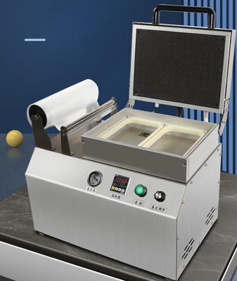220V/50HZ 110V/50HZ Σφραγίδα δίσκου κρέατος μικρού μεγέθους για συσκευασίες με δέρμα με φιλμ κενού