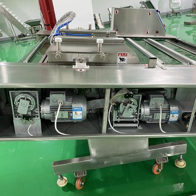 Μηχανή συνεχούς συσκευασίας κενού τύπου κυλίνδρου με ζώνη για ξηρές γαρίδες και καπνιστό σολομό